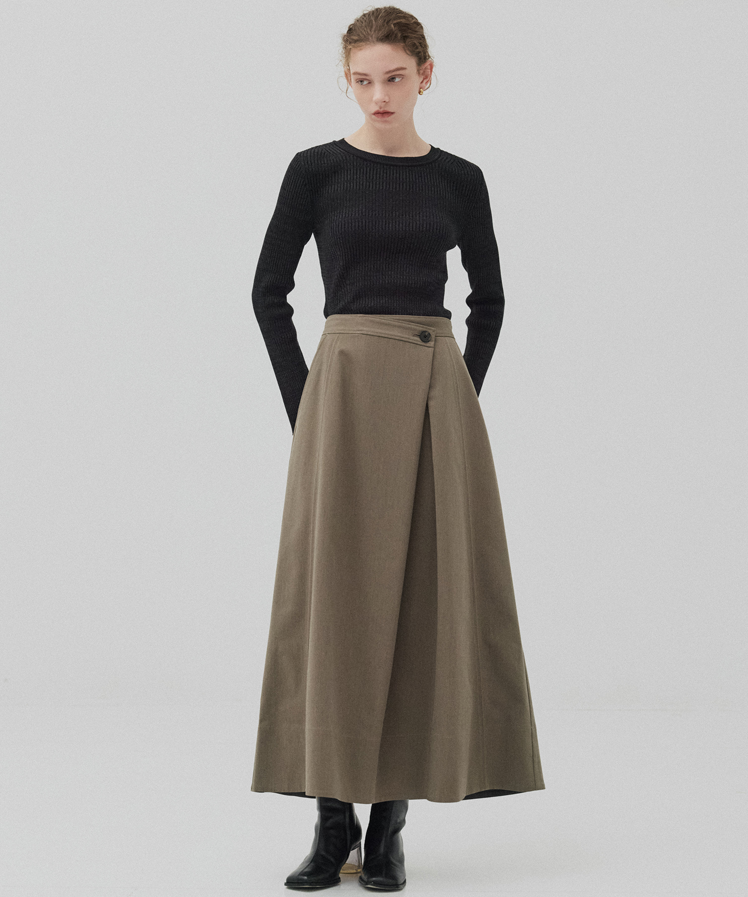 ラップフレアスカート