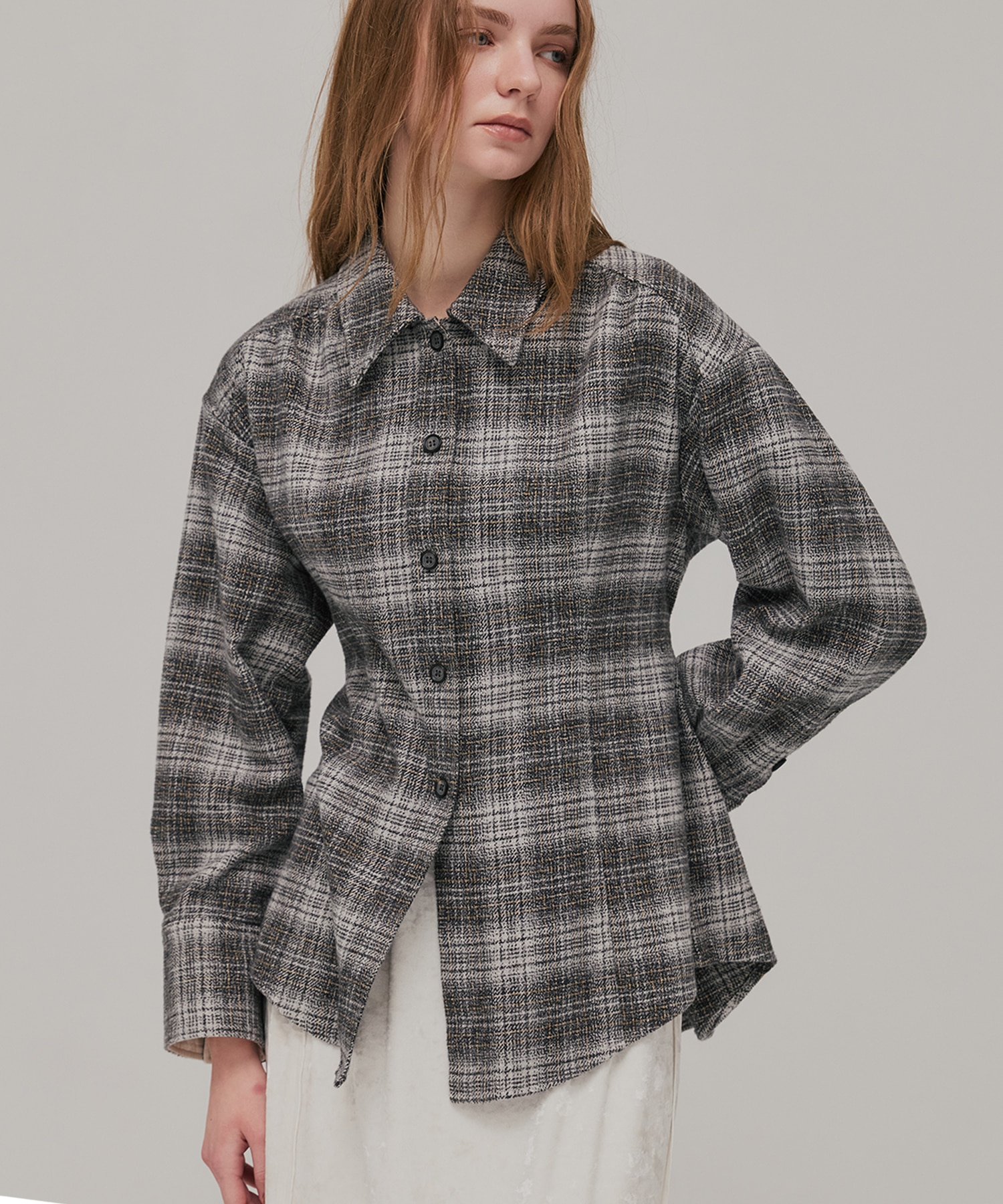 ソフトネルオーバーチェックシャツ