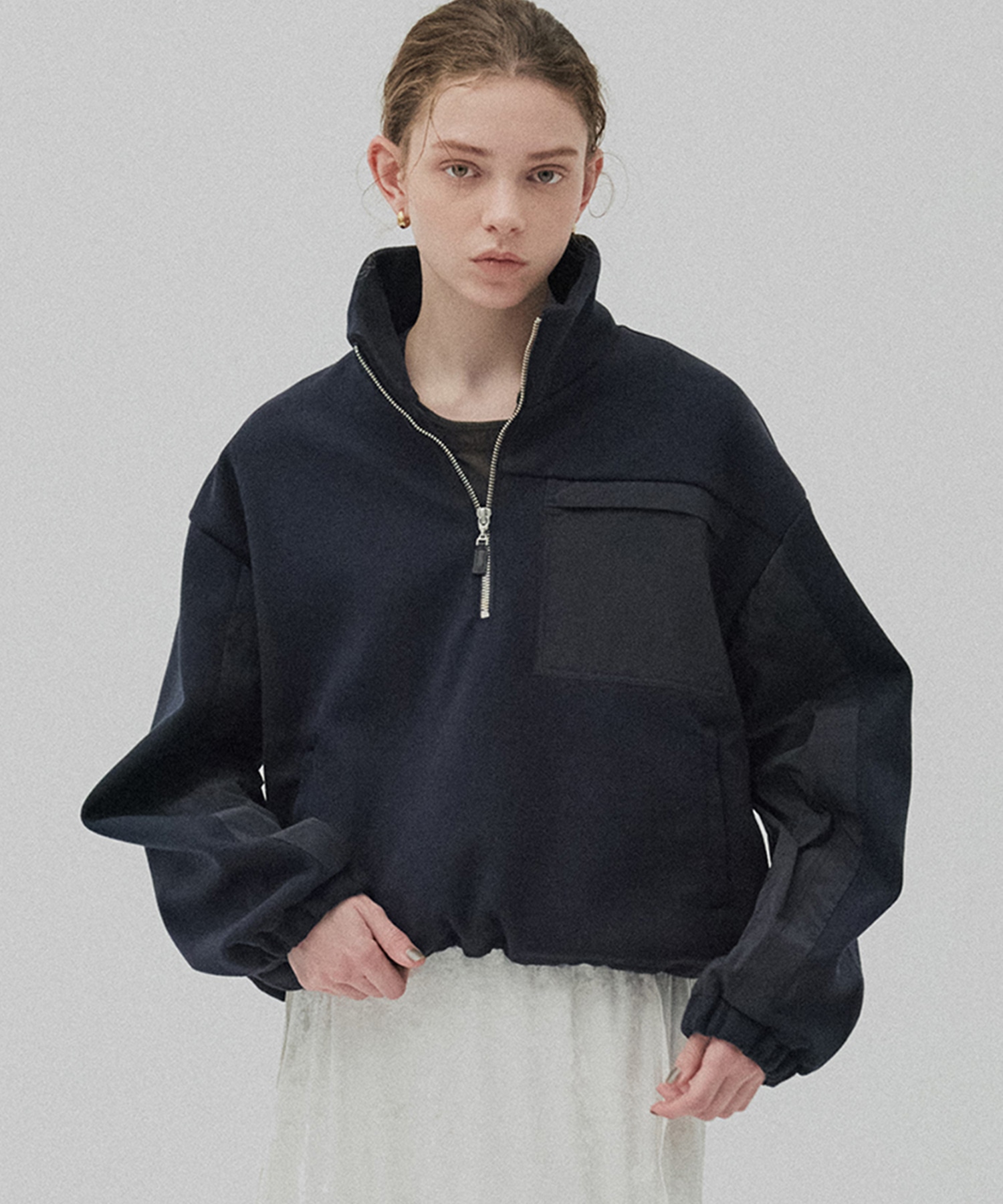 コンビハーフジッププルオーバー