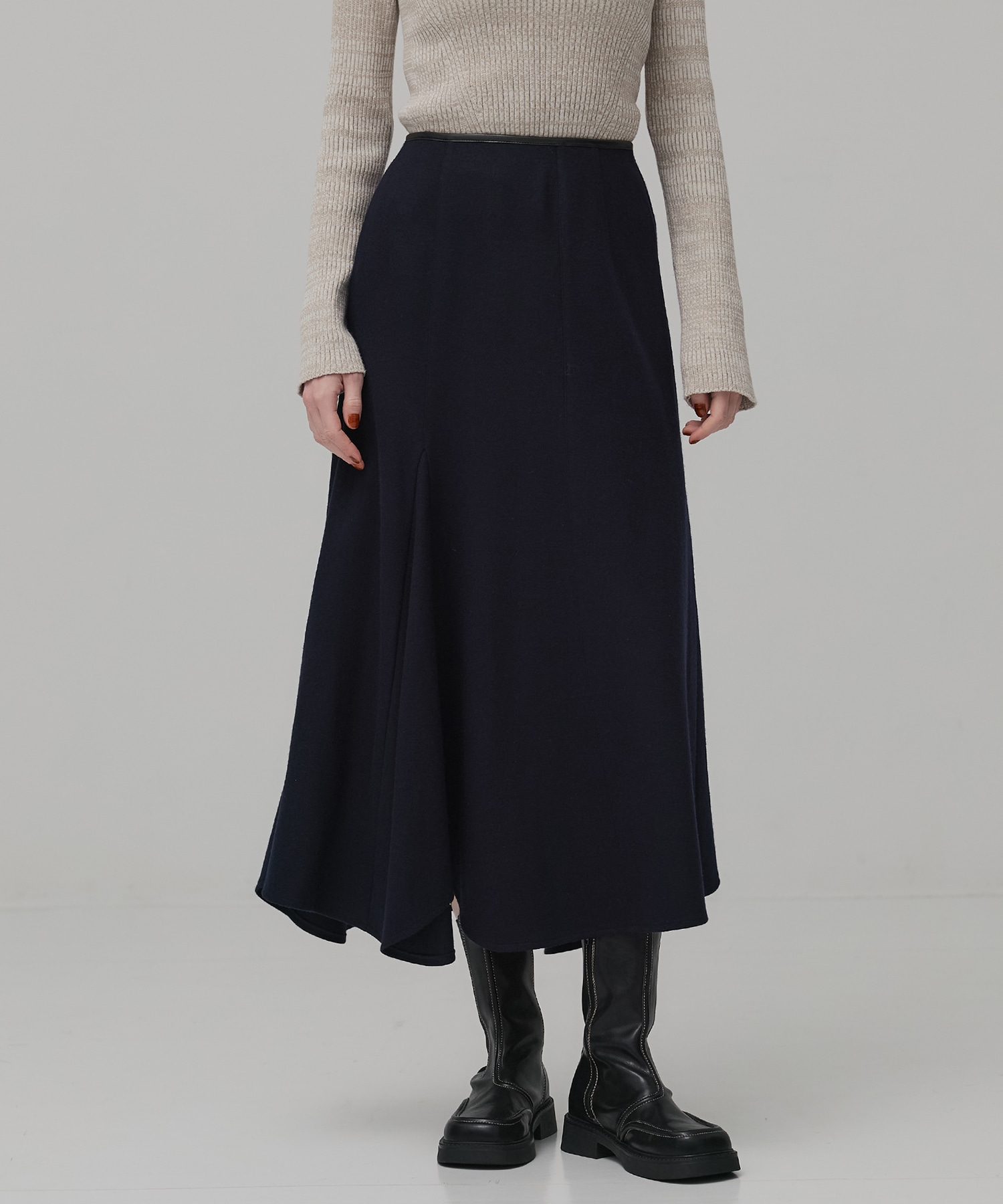 ウールジャージフレアスカート