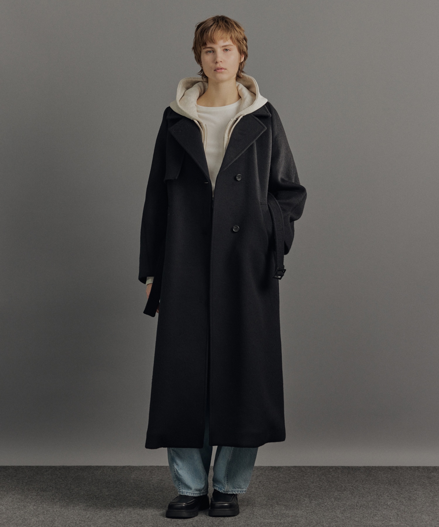 SUPER140アシメオーバーヨークコート