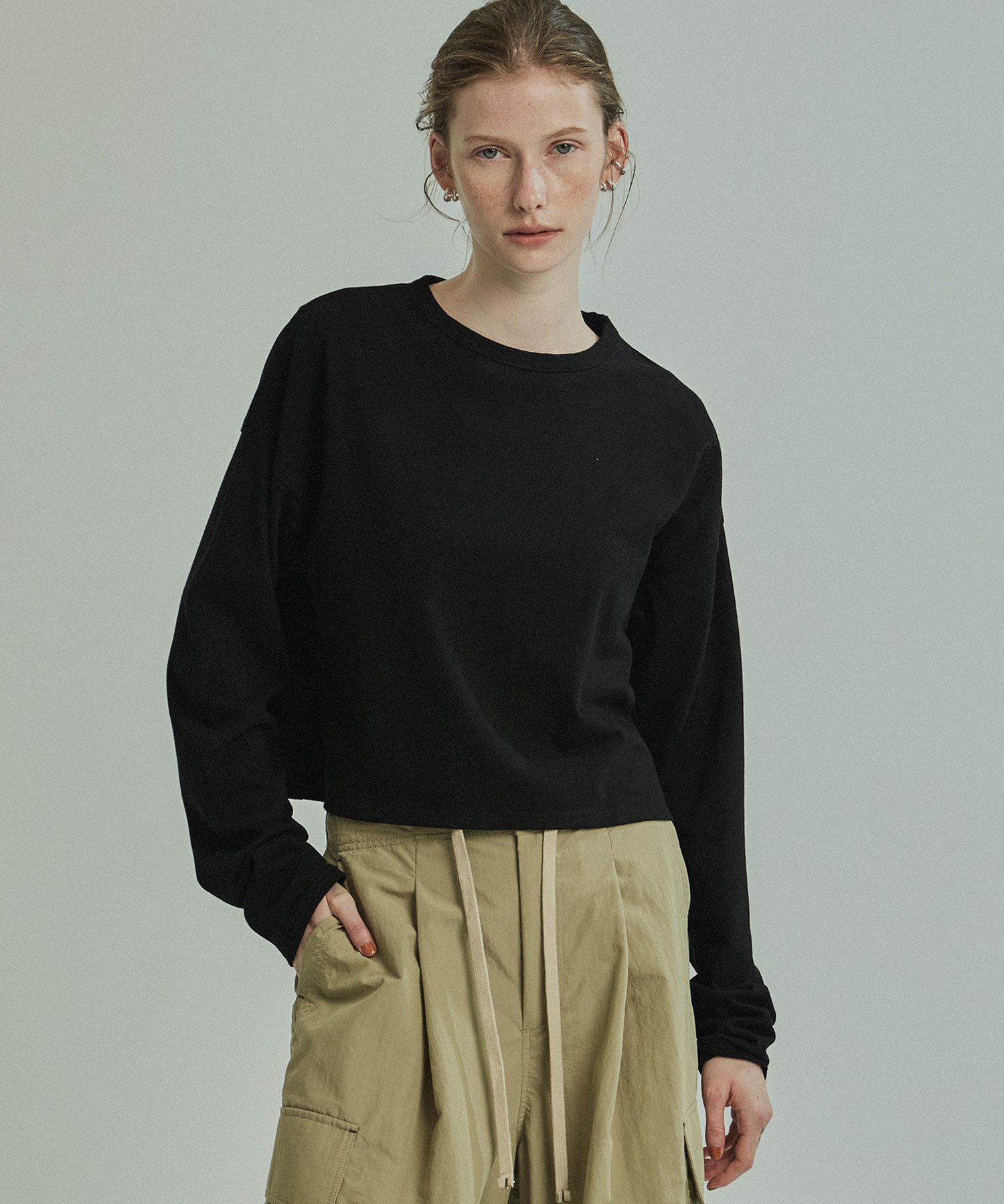 クロップドロンTEE