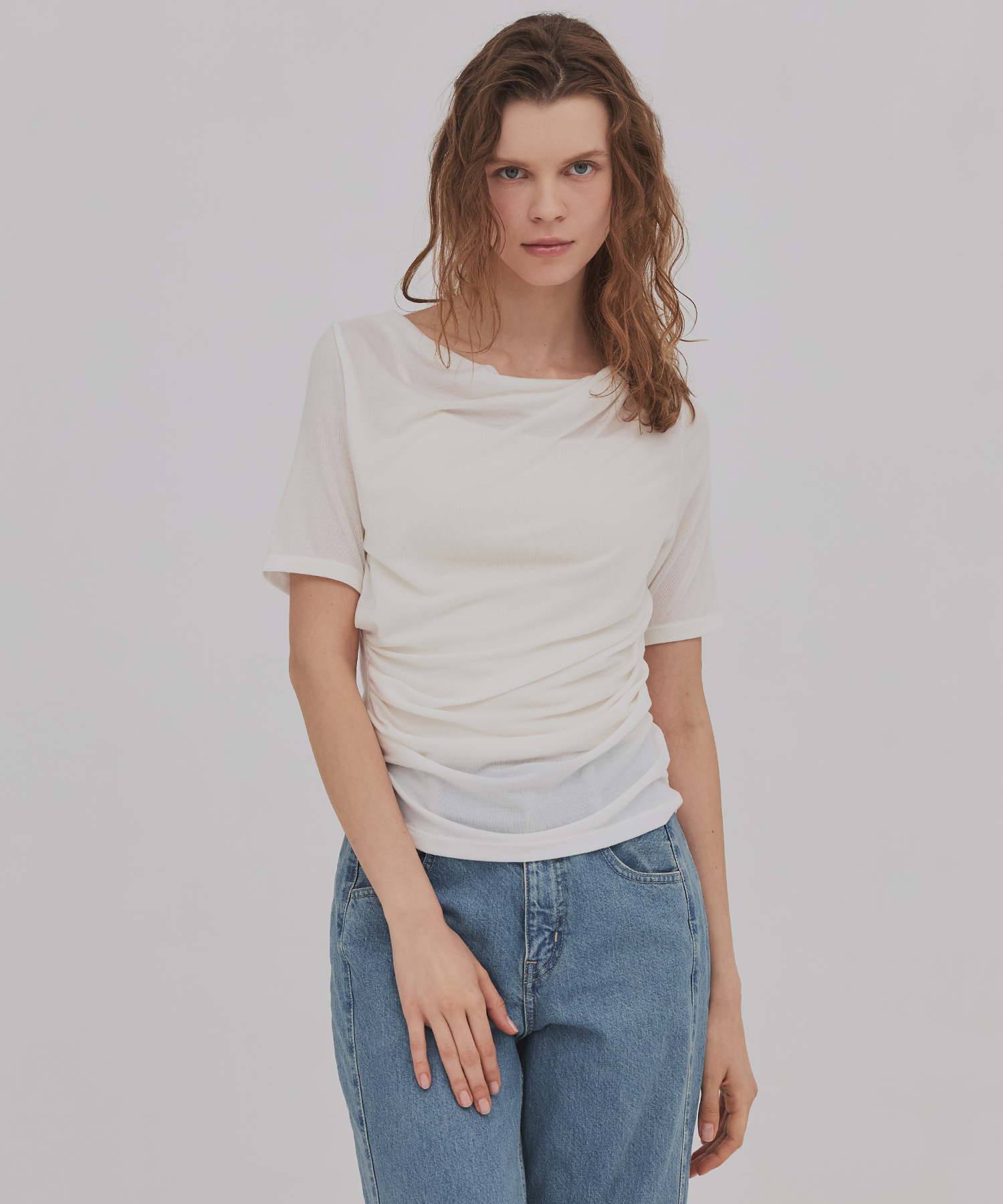 ドレープハープスリーブトップ