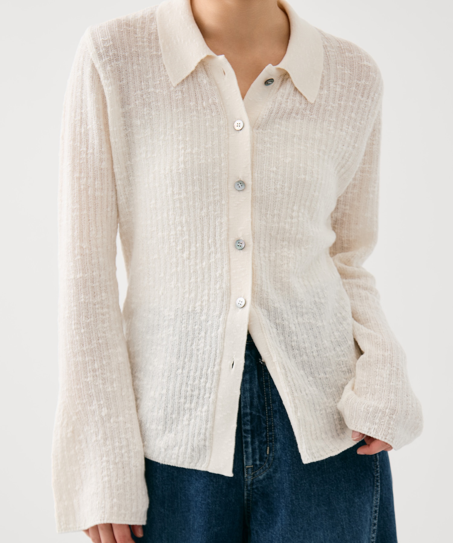 スラブニットカーディガン