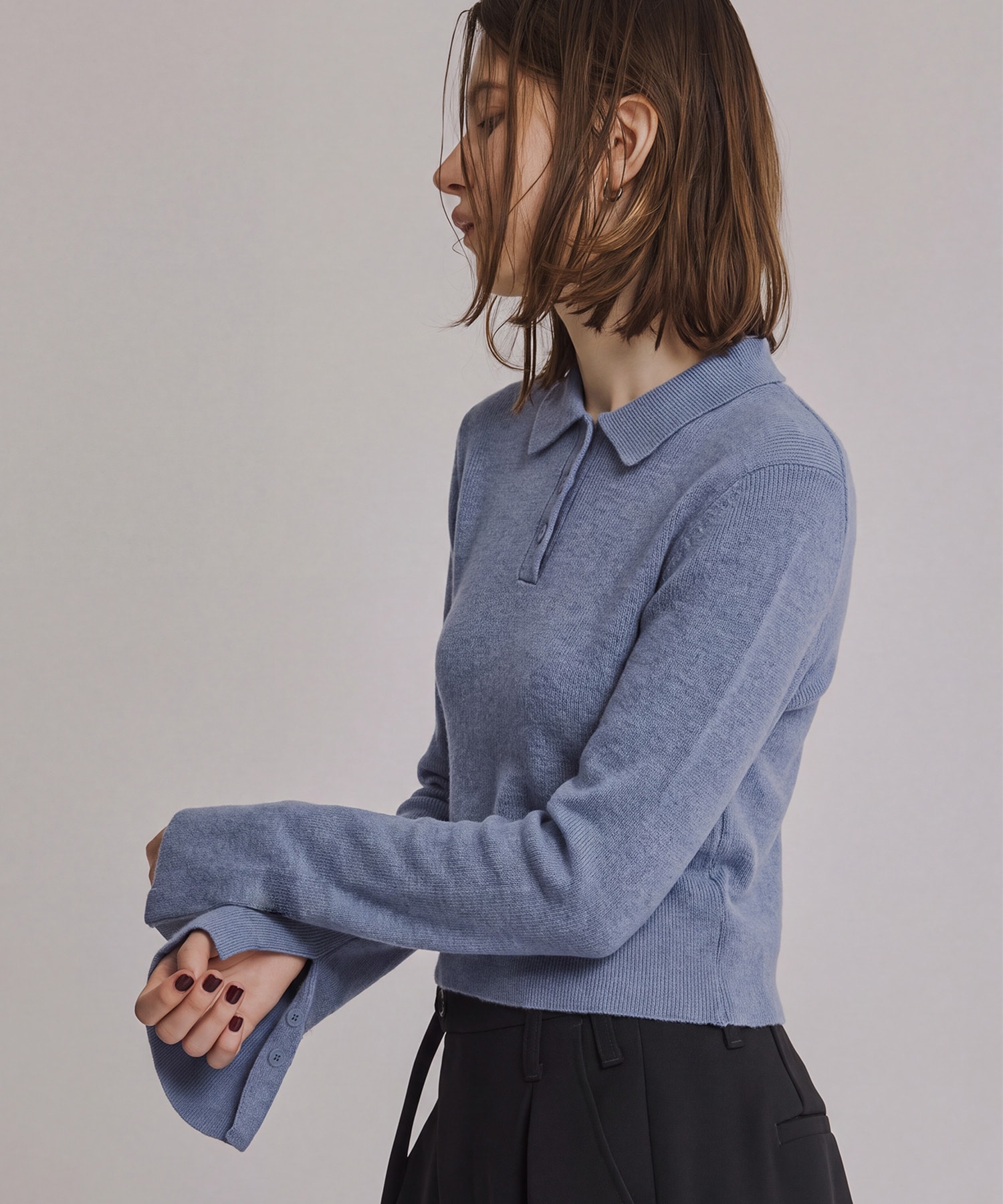【WEB先行発売】コットンカシミヤフレアポロ