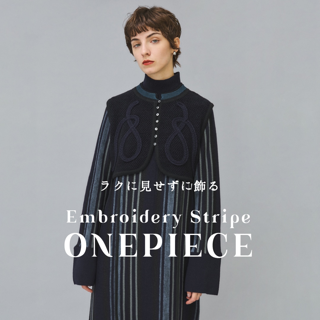 Embroidery Stripe Onepiece / PUBLIC TOKYO｜PUBLIC TOKYO ONLINE STORE